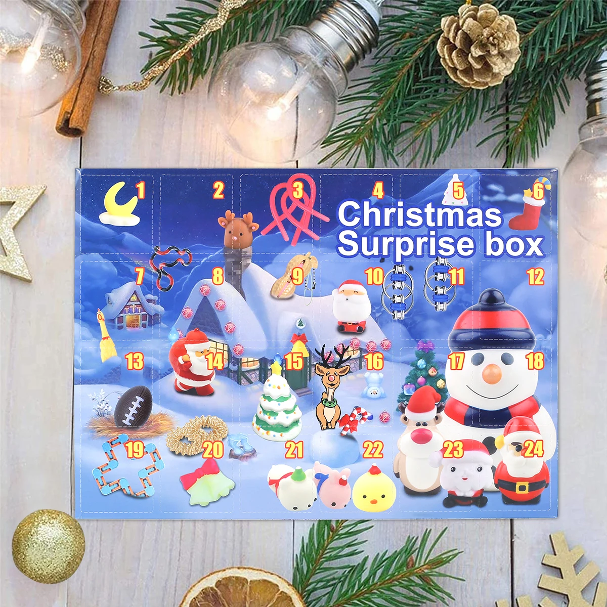 Рождественский календарь с обратным отсчетом, игрушки с календарем, 24 дня, набор антистрессовых игрушек, игрушка для снятия стресса, детски...
Рождественский календарь с обратным отсчетом, игрушки с календарем, 24 дня, набор антистрессовых игрушек, игрушка для снятия стресса, детски...