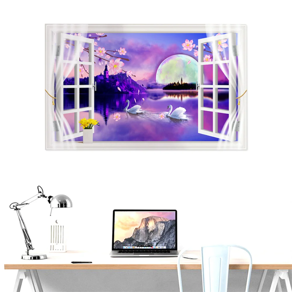 3D Creative Fake Window Scenery Sticker Bedroom Living Room Wall Decal Background Decoration Wall Sticker (Swan Lake)
3D Creative Fake Window Scenery Sticker Bedroom Living Room Wall Decal Background Decoration Wall Sticker (Swan Lake)