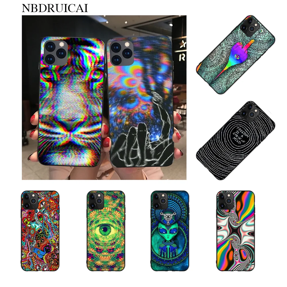 NBDRUICAI Psychedelic Trippy Art Black TPU Soft Rubber Phone Cover for iPhone 11 pro XS MAX 8 7 6 6S Plus X 5S SE XR case
NBDRUICAI Psychedelic Trippy Art Black TPU Soft Rubber Phone Cover for iPhone 11 pro XS MAX 8 7 6 6S Plus X 5S SE XR case