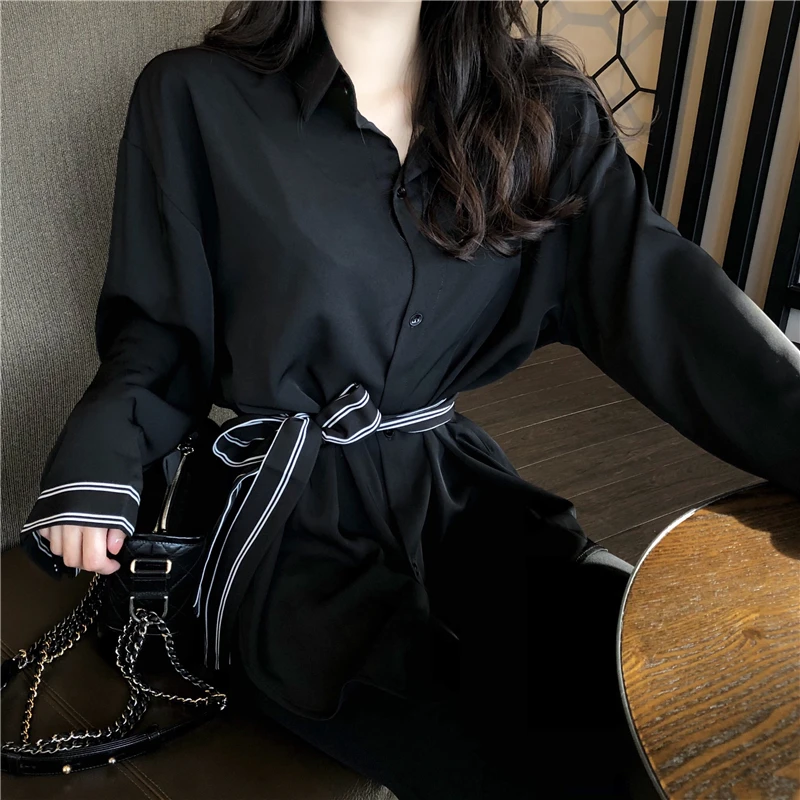 Spring Autumn Black Vintage Style 2021 Loose Women's Clothing Fashion Brand Blouses Long Sleeve Shirts Korean Ladies Tops New
Spring Autumn Black Vintage Style 2021 Loose Women's Clothing Fashion Brand Blouses Long Sleeve Shirts Korean Ladies Tops New