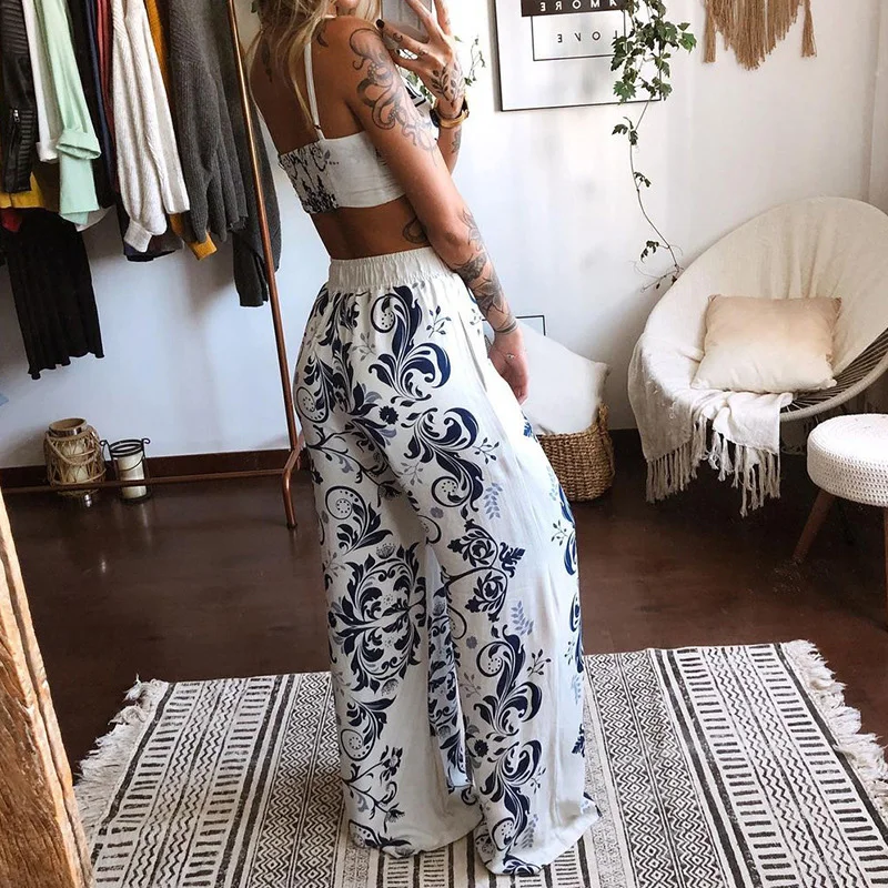 2021 Summer Homewear Outfits Casual Butterfly Print Women Two Piece Sets Elegant Bra Tops+Wide Leg Pants Loose Suits Streetwear
2021 Summer Homewear Outfits Casual Butterfly Print Women Two Piece Sets Elegant Bra Tops+Wide Leg Pants Loose Suits Streetwear