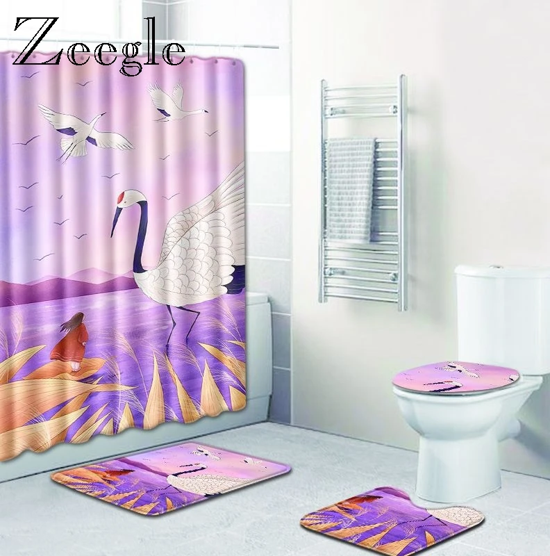 Zeegle Cartoon Bathroom Mat Set with Shower Curtain Pedestal Rug Toilet U Type Mat Non-slip Shower Mat Doormat Soft Floor Rug
Zeegle Cartoon Bathroom Mat Set with Shower Curtain Pedestal Rug Toilet U Type Mat Non-slip Shower Mat Doormat Soft Floor Rug