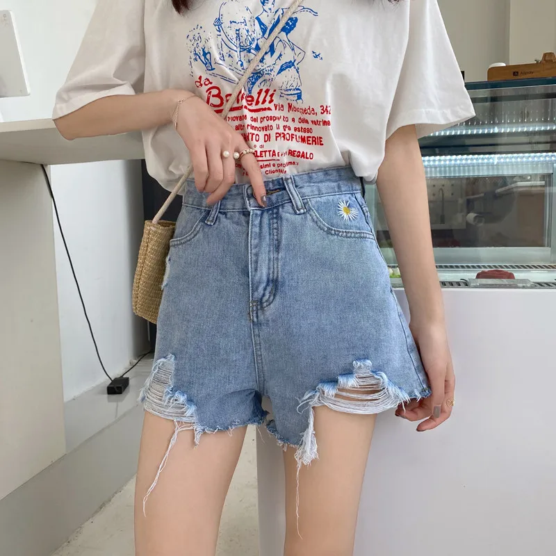 Woman Jeans Shorts Ripped Clothes High Waisted 2021 Summer Streetwear Baggy Wide Leg Vintage Fashion The New Blue Pants 
Woman Jeans Shorts Ripped Clothes High Waisted 2021 Summer Streetwear Baggy Wide Leg Vintage Fashion The New Blue Pants