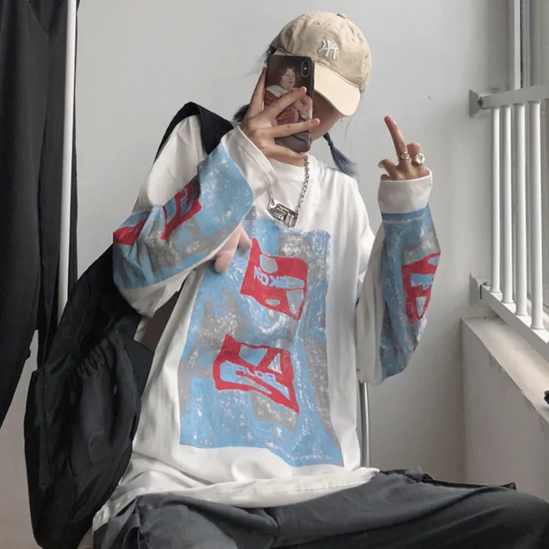 Korean Ins Harajuku Print Casual T-shirts Women's Clothing Spring Autumn New O-neck Loose Tees Hipster Long Sleeve Ladies Tops 
Korean Ins Harajuku Print Casual T-shirts Women's Clothing Spring Autumn New O-neck Loose Tees Hipster Long Sleeve Ladies Tops