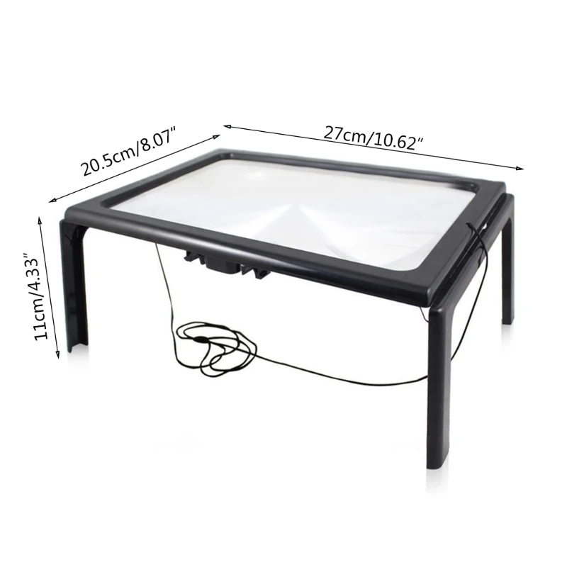 QXNA Glass Hands-Free Large Rectangular Desktop Reading Magnifying Glass with 4 LED 3X Magnifier A4 Full Page Magnifying 
QXNA Glass Hands-Free Large Rectangular Desktop Reading Magnifying Glass with 4 LED 3X Magnifier A4 Full Page Magnifying