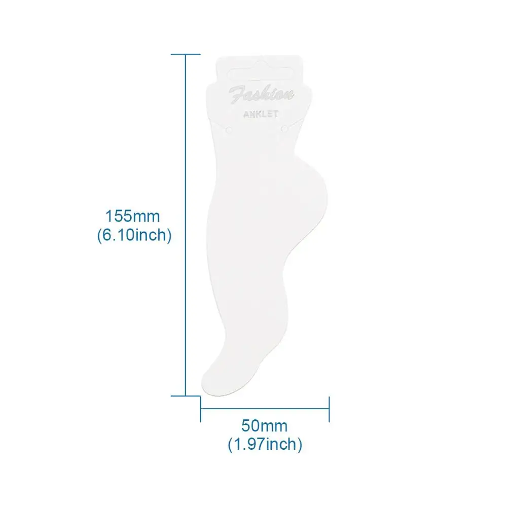 800 шт. картонные ножные браслеты бирки для носков белые 155x50x0 8 мм ножная цепочка