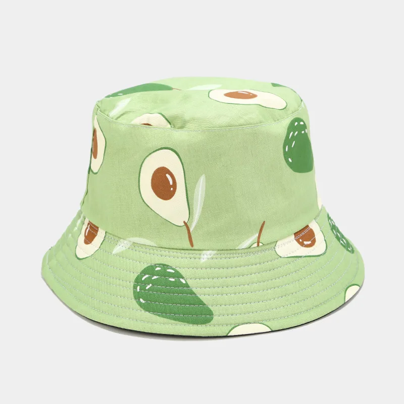 

Spring Summer Sunshade Women's Bucket hat Men's Cap Double-Sided Fruit Print Outdoor Travel Beach Sunscreen Parent-Child Hat