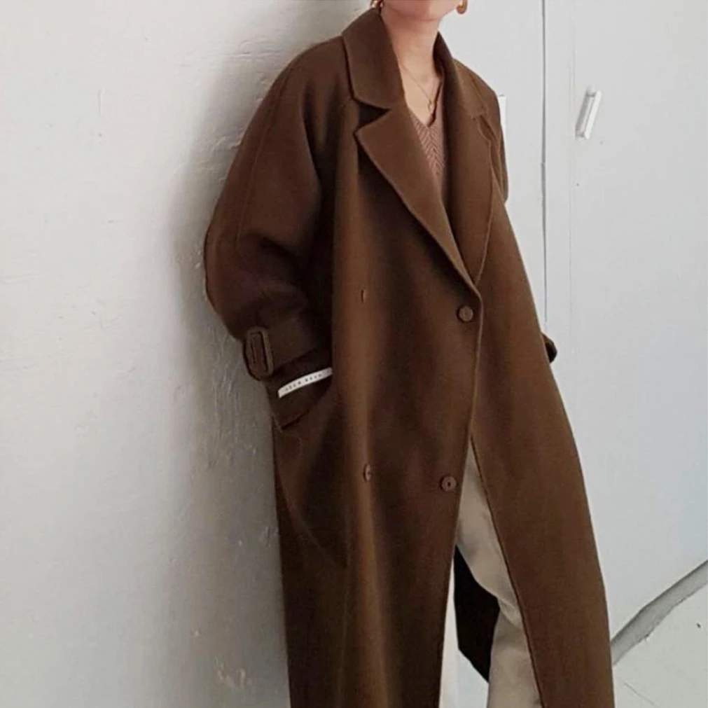 Women's Cashmere Coat Double-sided Wool Coat Female 100% Wool Korean Style Suit Lapel Winter Long High-end Trench Coat Female
Women's Cashmere Coat Double-sided Wool Coat Female 100% Wool Korean Style Suit Lapel Winter Long High-end Trench Coat Female