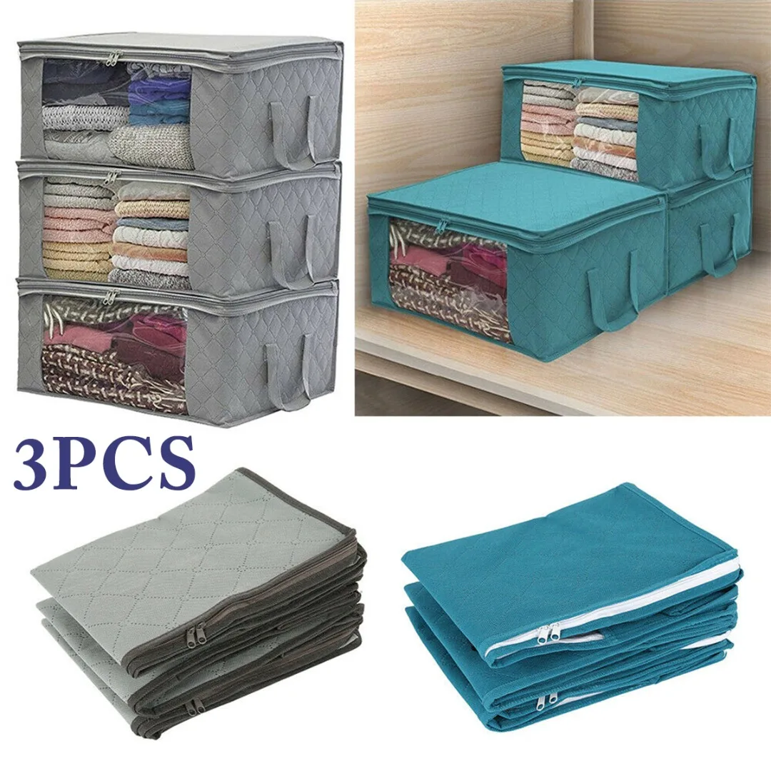 3 Pcs Non-woven Storage Bags Damp-proof Anti Mold Foldable Clothes Quilt Storage Bag Wardrobe Clothing Organizer Box
3 Pcs Non-woven Storage Bags Damp-proof Anti Mold Foldable Clothes Quilt Storage Bag Wardrobe Clothing Organizer Box