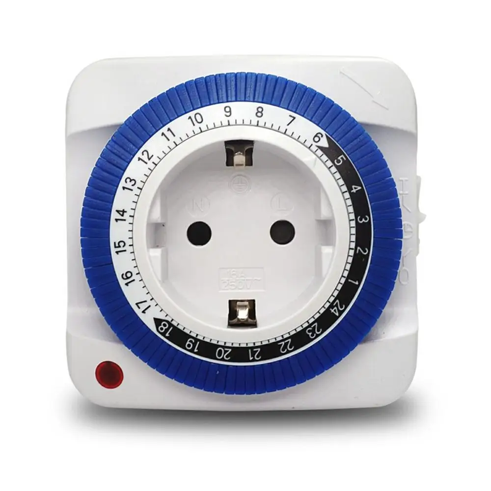 24 Hours EU Plug Smart Timer Socket Switch Home Electrical Appliances Timing Mechanical Auto-On/Off Intelligent Timer Switch
24 Hours EU Plug Smart Timer Socket Switch Home Electrical Appliances Timing Mechanical Auto-On/Off Intelligent Timer Switch