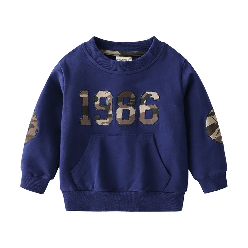 2021 spring boys camouflage patch sweater children's long-sleeved sweater digital printing sweater round neck casual top
2021 spring boys camouflage patch sweater children's long-sleeved sweater digital printing sweater round neck casual top