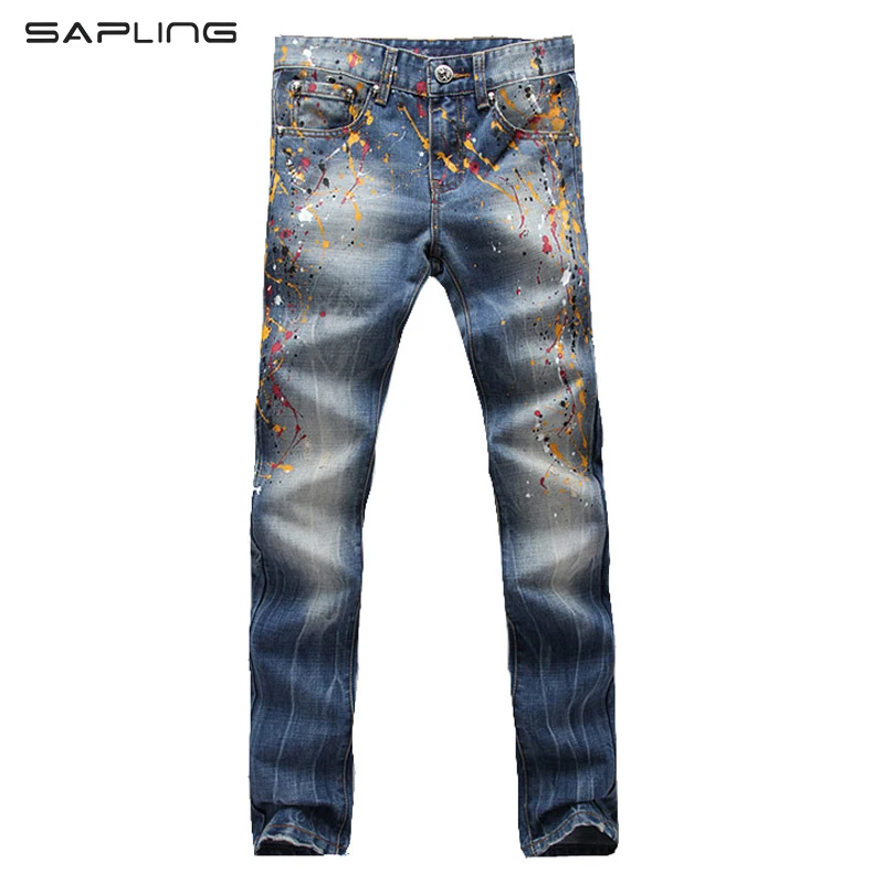 Новые модные мужские джинсы с цветным рисунком, мужские повседневные брюки из тонкой потертой джинсовой ткани, Длинные прямые брюки высоко...
Новые модные мужские джинсы с цветным рисунком, мужские повседневные брюки из тонкой потертой джинсовой ткани, Длинные прямые брюки высоко...