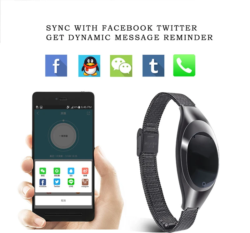 Women Fashion Z18 Smart Watch Bracelet Smartwatch With Blood Pressure Heart Rate Monitor Fitness Tracker For IOS Android
Women Fashion Z18 Smart Watch Bracelet Smartwatch With Blood Pressure Heart Rate Monitor Fitness Tracker For IOS Android
