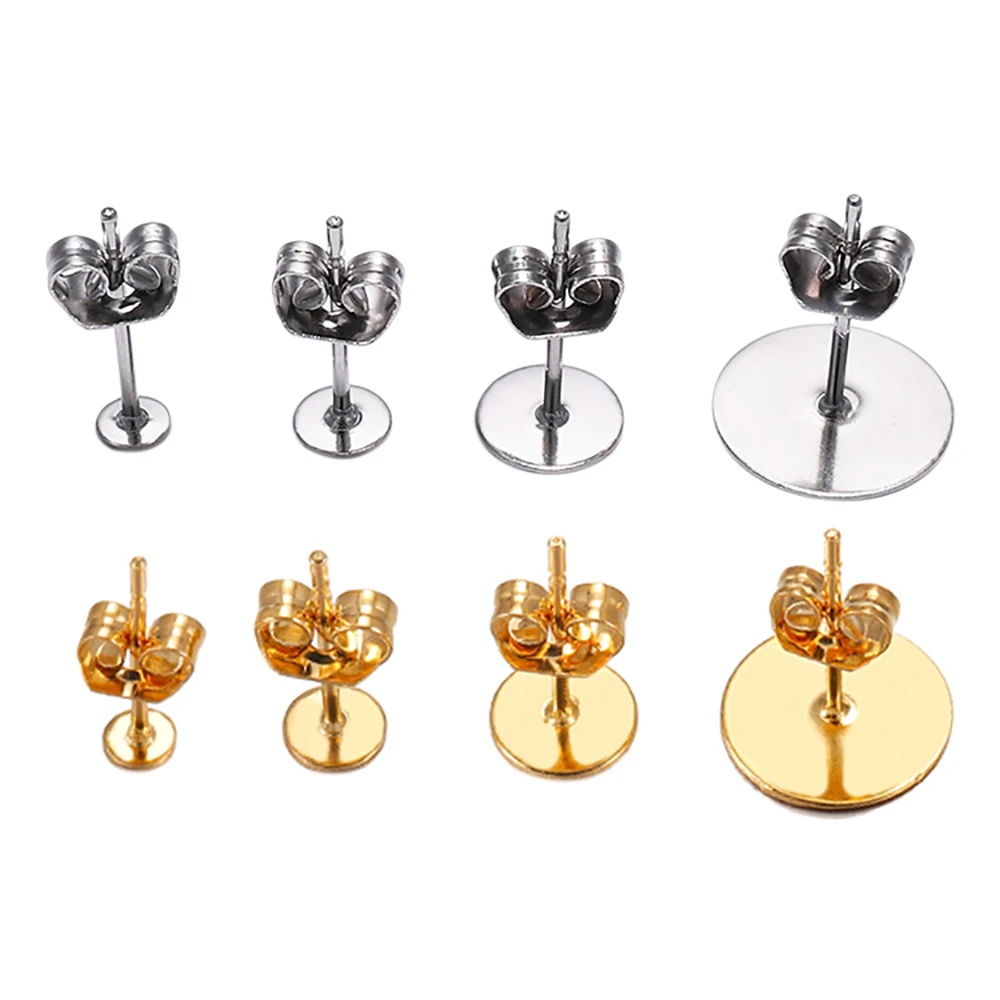 20/100Pcs Stainless Steel Earrings Stud Base Pins With Earring Plug Gold Silver Color Ear Back For DIY Jewelry Making Findings
20/100Pcs Stainless Steel Earrings Stud Base Pins With Earring Plug Gold Silver Color Ear Back For DIY Jewelry Making Findings
