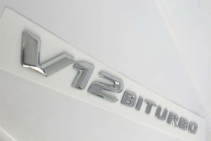 Автостайлинг хит продаж хромированный V12 Biturbo боковой брызговик эмблема тюнинг
