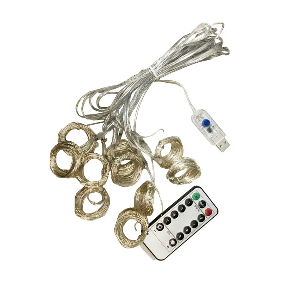 USB remote control copper wire lights LED curtain lights string icicle lights Christmas wedding holiday lights