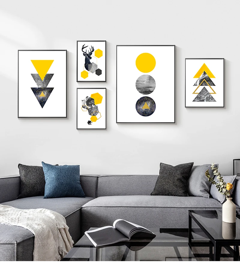 Abstract Grey Yellow Geometric Triangles Nordic Deer Poster Wall Art Printing Pictures Living Room Home Decor
Abstract Grey Yellow Geometric Triangles Nordic Deer Poster Wall Art Printing Pictures Living Room Home Decor