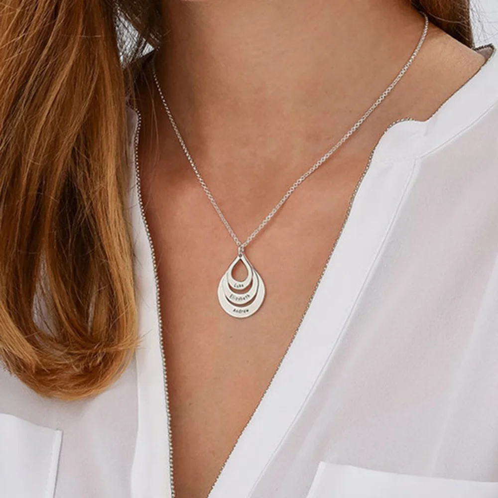 HUHUI Custom 2-5 Names Family Necklace Personalized Circle Pendant Engraved Name Stainless Steel Women Jewelry Mom Grandma Gift
HUHUI Custom 2-5 Names Family Necklace Personalized Circle Pendant Engraved Name Stainless Steel Women Jewelry Mom Grandma Gift