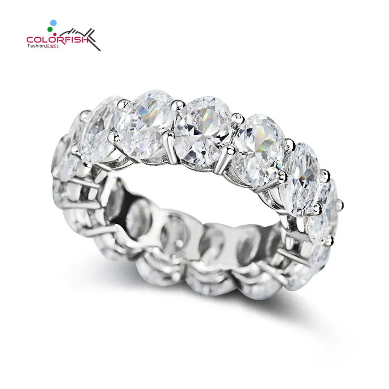COLORFISH 5mm x 7mm Oval Shaped Anniversary Eternity Ring Sona Simulated Diamond Sterling Silver Engagement Wedding Band Rings
COLORFISH 5mm x 7mm Oval Shaped Anniversary Eternity Ring Sona Simulated Diamond Sterling Silver Engagement Wedding Band Rings