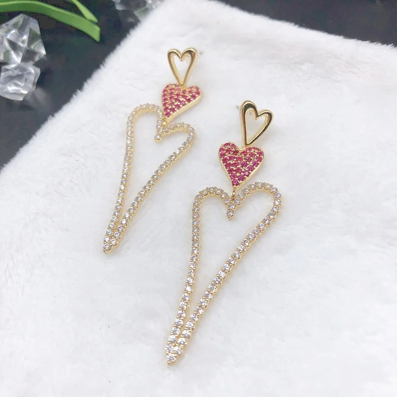 South Korea's New High-quality Heart-shaped Earrings S925 Silver Needle Fairy Fashion Fresh Micro Inlaid Gemstone Jewelry Gift
South Korea's New High-quality Heart-shaped Earrings S925 Silver Needle Fairy Fashion Fresh Micro Inlaid Gemstone Jewelry Gift
