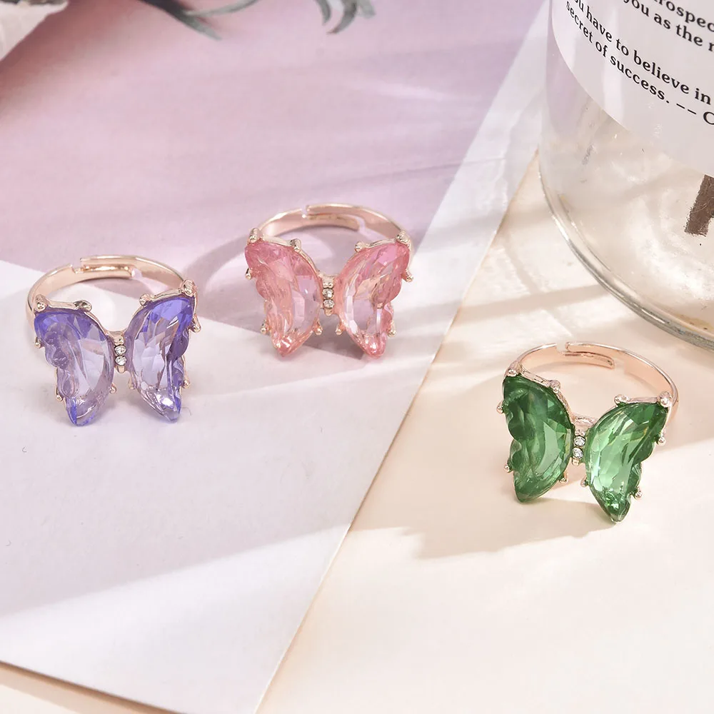 Hot Sale Fashion New Style Popular Temperament Sweet Romantic Transparent Butterfly Ring Female Jewelry Girl Wedding Gifts
Hot Sale Fashion New Style Popular Temperament Sweet Romantic Transparent Butterfly Ring Female Jewelry Girl Wedding Gifts