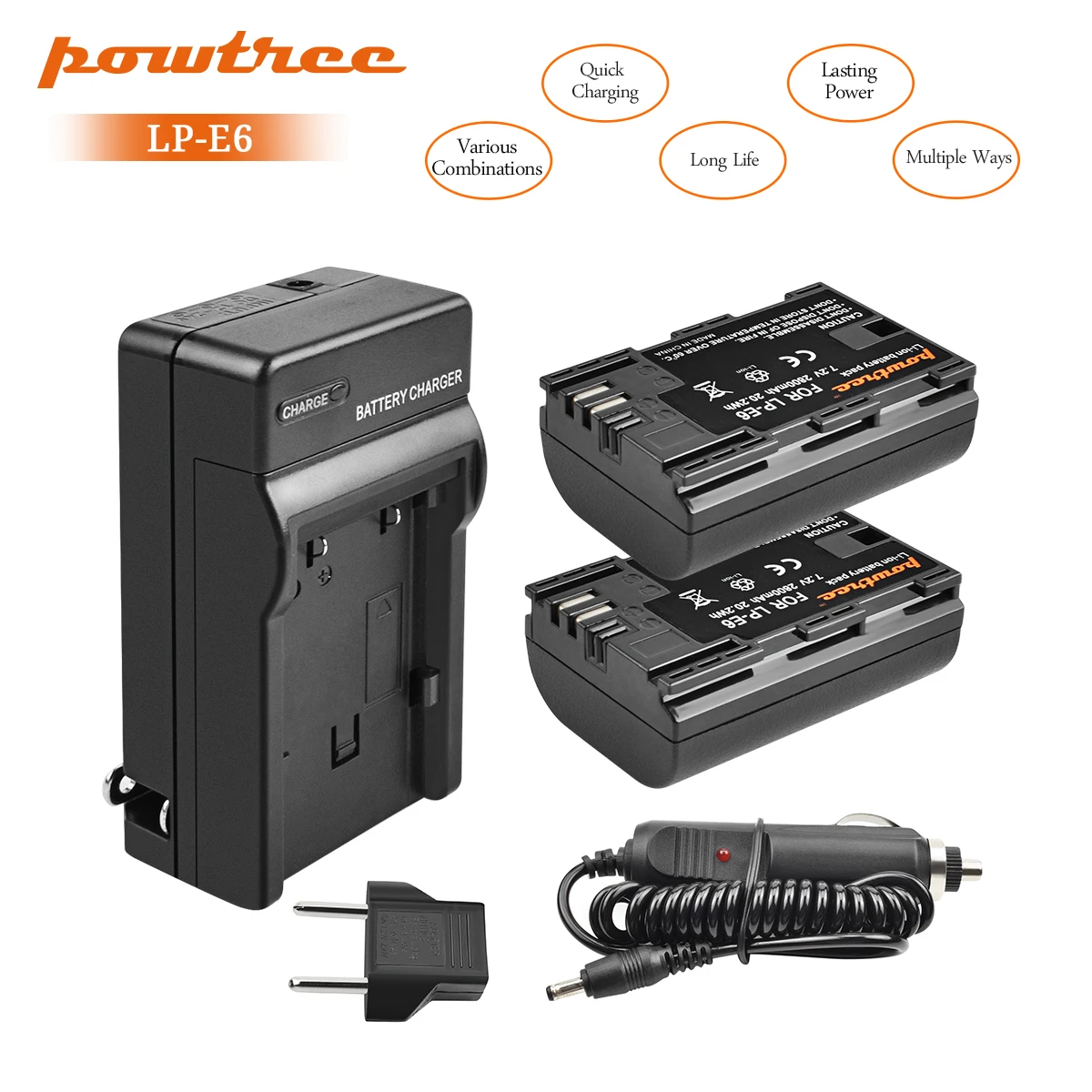 Powtree 2800mAh LP-E6 LP-E6N Digital Camara Battery+Charger for Canon EOS 5D Mark IV 5D2 5DS R Mark II III 3 6D 60D 60Da 7D 7DII
Powtree 2800mAh LP-E6 LP-E6N Digital Camara Battery+Charger for Canon EOS 5D Mark IV 5D2 5DS R Mark II III 3 6D 60D 60Da 7D 7DII