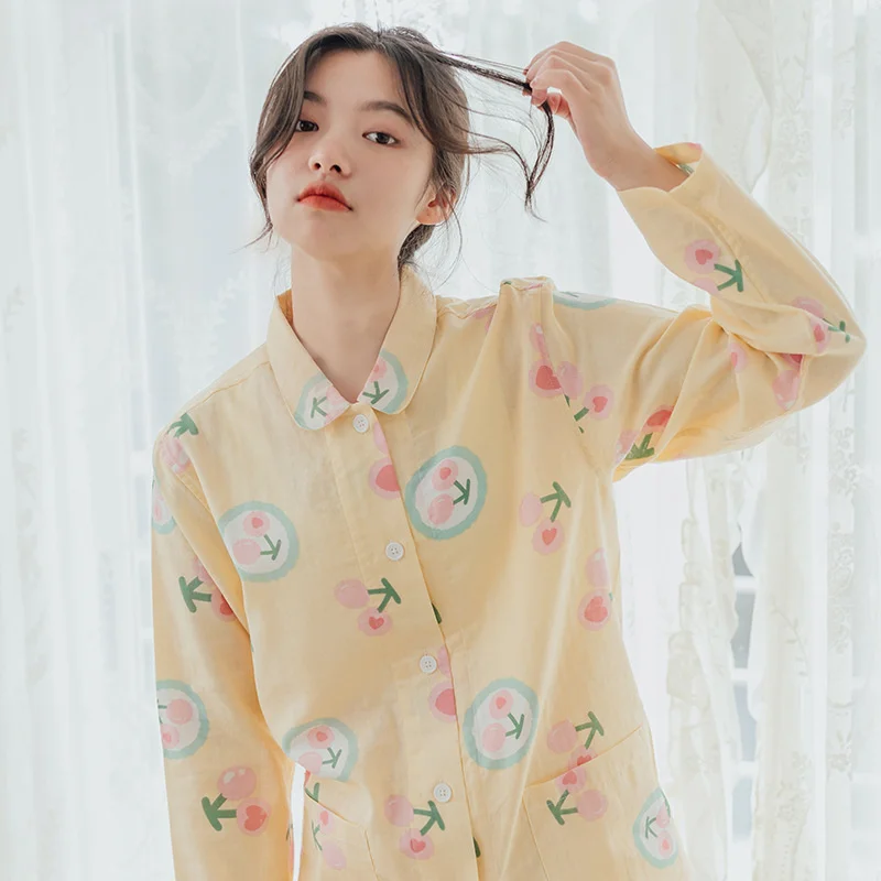 В ухе | Японская хлопковая двухслойная марлевая Милая Пижама, Женский весенне-осенний хлопковый домашний костюм с длинными рукавами
В ухе | Японская хлопковая двухслойная марлевая Милая Пижама, Женский весенне-осенний хлопковый домашний костюм с длинными рукавами