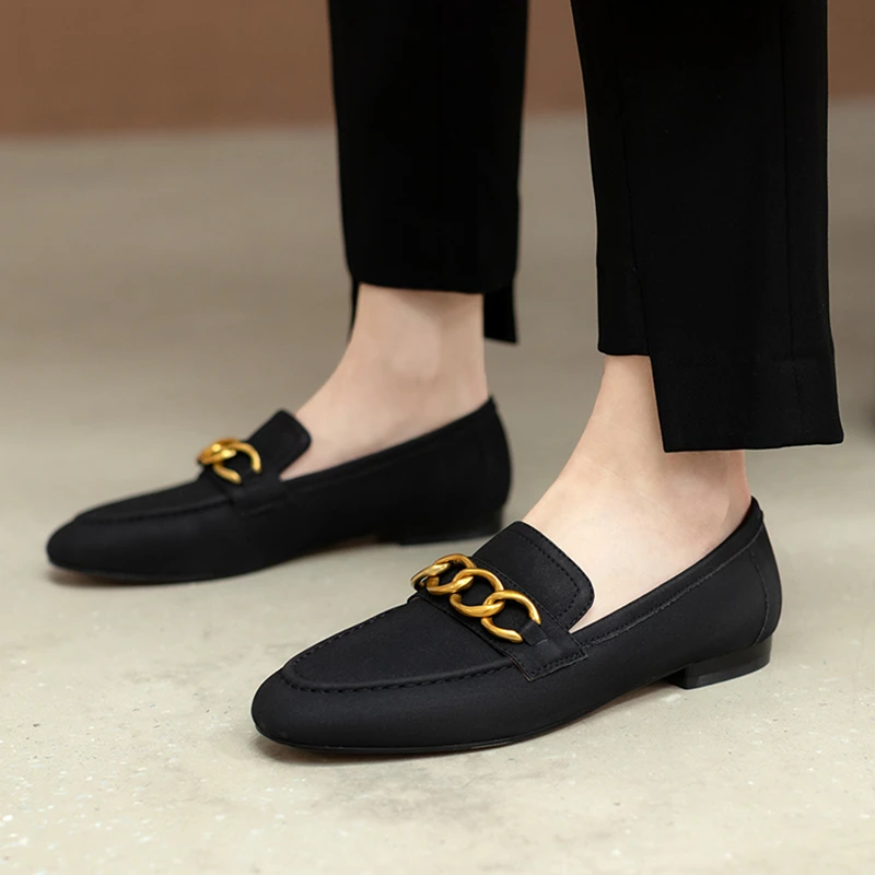 CONASCO Casual Loafers Women Flats Genuine Leather Spring New Concise Metal Chain Comfortable Working Shoes Woman Retro Style
CONASCO Casual Loafers Women Flats Genuine Leather Spring New Concise Metal Chain Comfortable Working Shoes Woman Retro Style