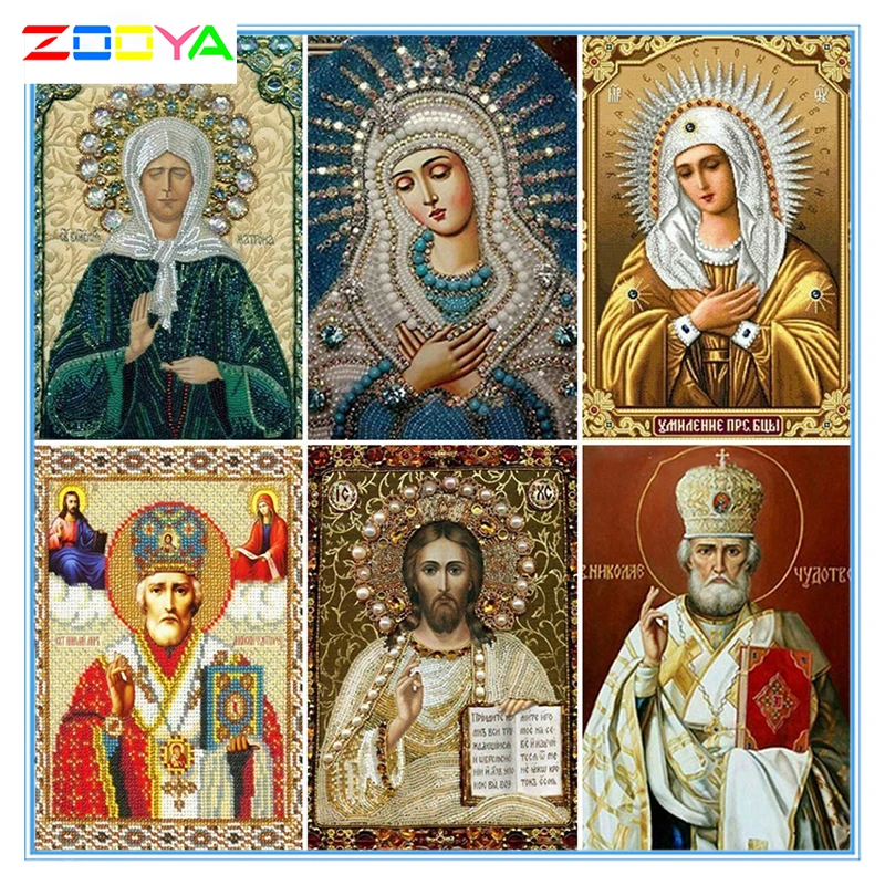 Zooya полноразмерная квадратная/круглая картина из страз 5D сделай сам религиозная