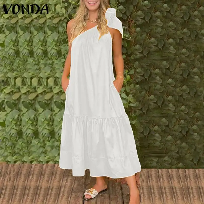 Sexy One Shoulder Dress Women Elegant Bow Party Maxi Long Dresses 2021 VONDA Summer Sundress Beach Casual Vestido S- Robe
Sexy One Shoulder Dress Women Elegant Bow Party Maxi Long Dresses 2021 VONDA Summer Sundress Beach Casual Vestido S- Robe
