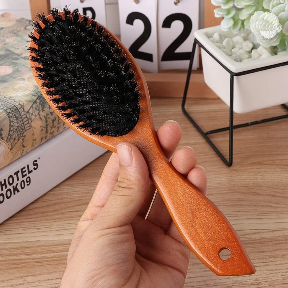 Wooden Handle Bristles Salon Hair Brush Bristle Hairbrush Massage Comb Anti-static Hair Scalp Brush Styling Tool
Wooden Handle Bristles Salon Hair Brush Bristle Hairbrush Massage Comb Anti-static Hair Scalp Brush Styling Tool