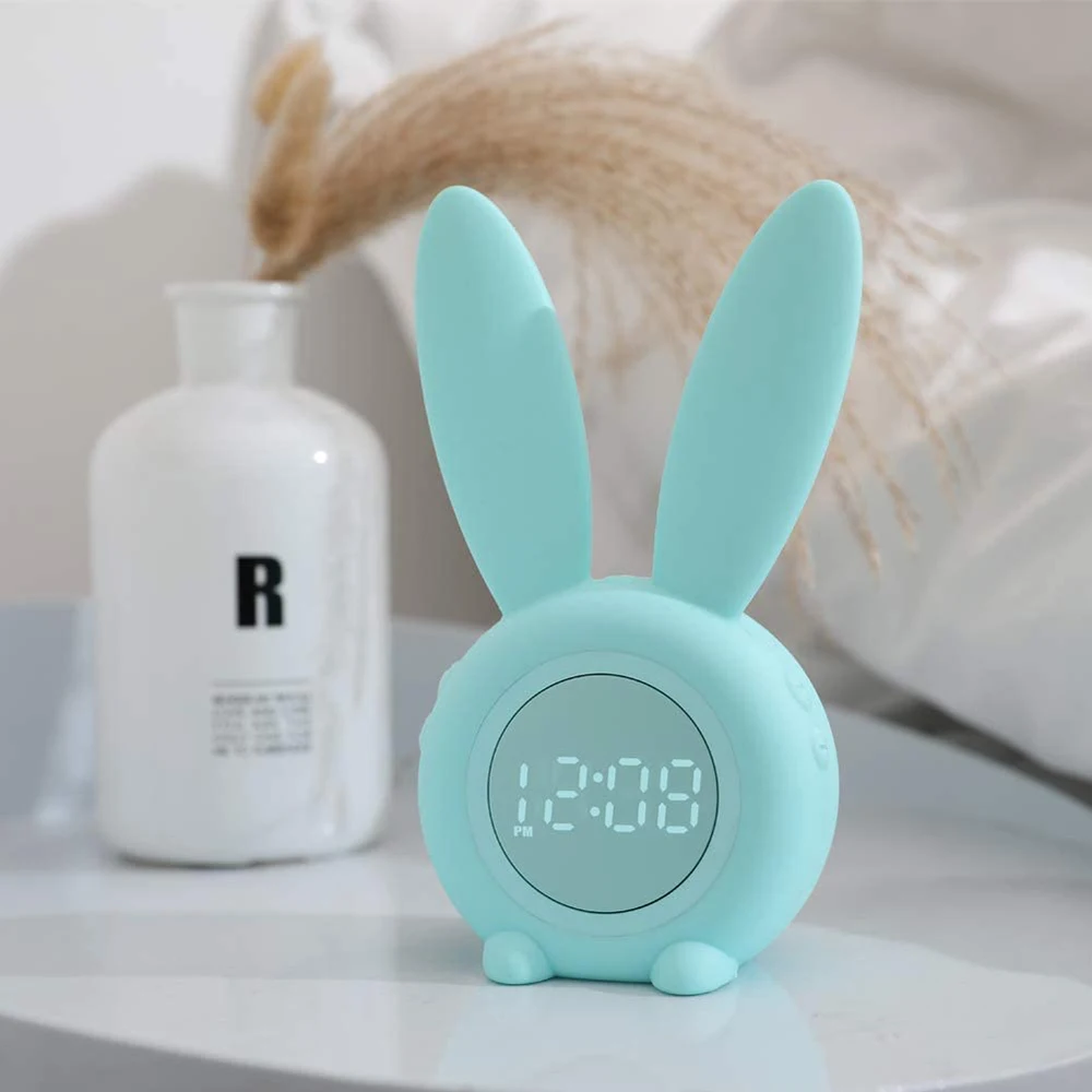 2020 New Cartoon Bunny Kids Alarm Clock with 6 Voices Control Sleep Timer Desk Alarm Clock LED Digital Alarm Clock Home Decor
2020 New Cartoon Bunny Kids Alarm Clock with 6 Voices Control Sleep Timer Desk Alarm Clock LED Digital Alarm Clock Home Decor