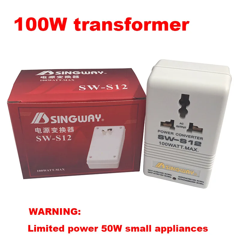 

SW-S12 Voltage Converter Transformer 100W 110V/120V to 220V/240V Step-Up&Down Voltage Converter Transformer Power Converter