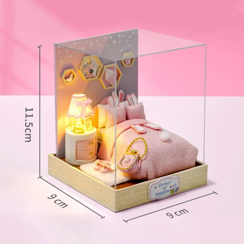 DIY Miniature Doll House LED 3D Bedroom Living Room Model Kids Toy with Cover Children Present Play Gifts
DIY Miniature Doll House LED 3D Bedroom Living Room Model Kids Toy with Cover Children Present Play Gifts