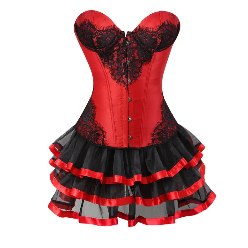Sapubonva bustier corset skirt tutu burlesque sexy lace flower corset dress victorian lingerie vintage party costume korsett red
Sapubonva bustier corset skirt tutu burlesque sexy lace flower corset dress victorian lingerie vintage party costume korsett red