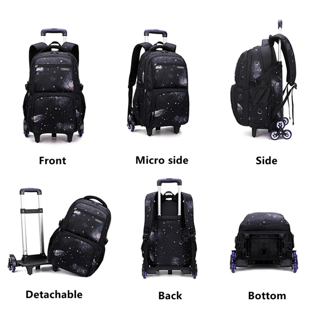 Rolling Backpack for Boys Wheeled Bag with Lunch Box Trolley School Bags Carry On Kids' Luggage Primary Junior High | Багаж и сумки