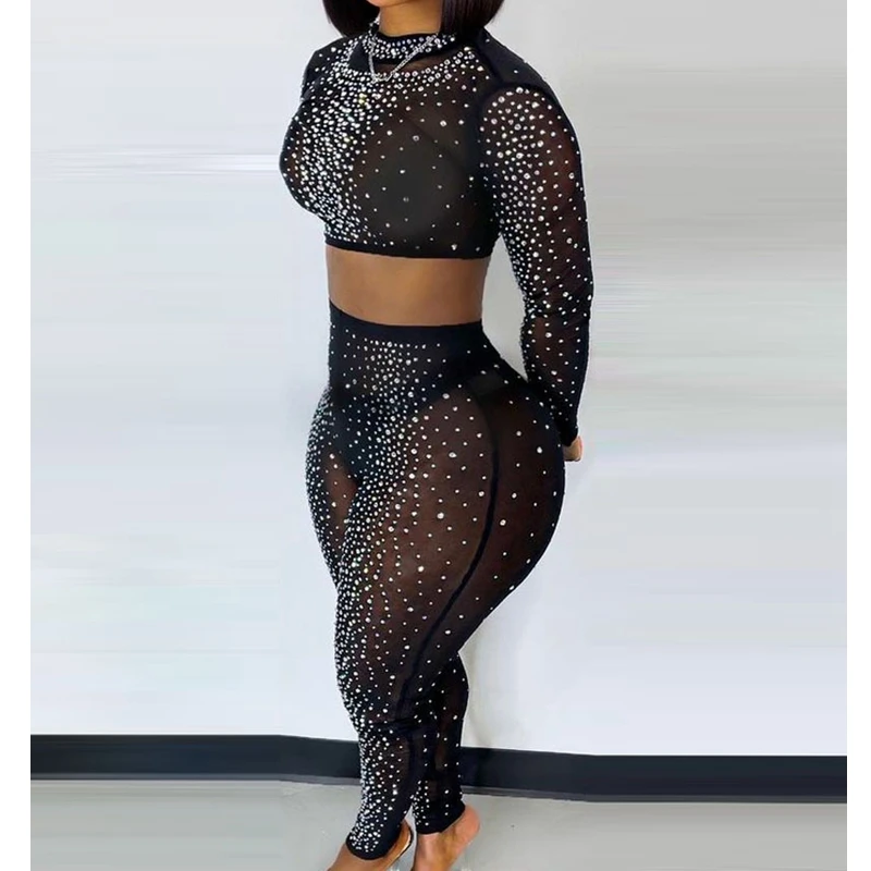 Mandylandy Rhinestone Top Pants Suit Women Sexy Clubwear 2 Piece Sets Outfits Long Sleeve Short Tops Skinny Pencil Pants Sets
Mandylandy Rhinestone Top Pants Suit Women Sexy Clubwear 2 Piece Sets Outfits Long Sleeve Short Tops Skinny Pencil Pants Sets