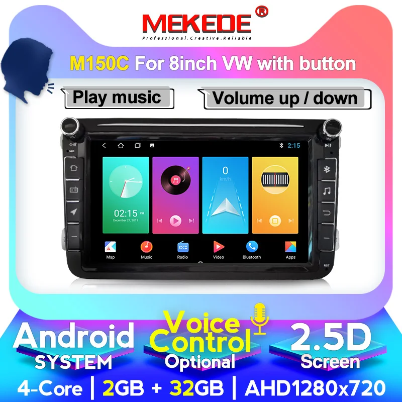 Фото Голосовое управление 2G + 32G DSP Android 10 Автомобильный мультимедийный плеер радио GPS