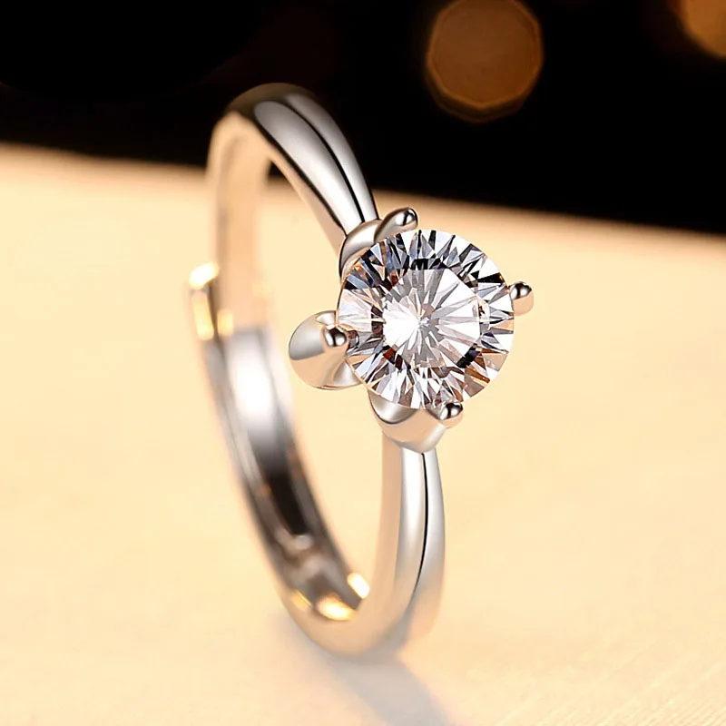 6mm CZ Stone Hearts and Arrows Cut Solitaire Ring Classic Engagement Solid 925 Sterling Silver Proposal Gift for Lover | Украшения и