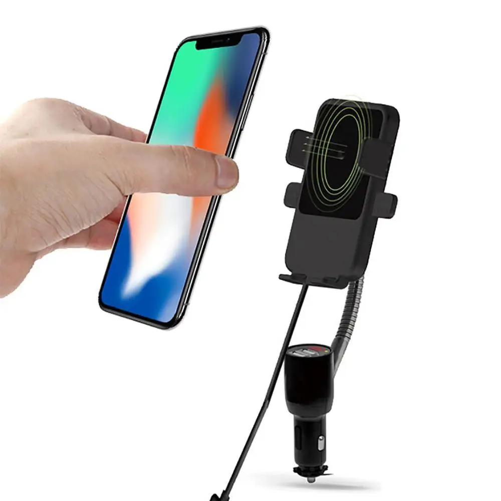 10W Wireless Charger Dual-USB Qi Cigarette Lighter Smart Car Charger With Phone Holder With Charging Indicator Wireless Charger
10W Wireless Charger Dual-USB Qi Cigarette Lighter Smart Car Charger With Phone Holder With Charging Indicator Wireless Charger