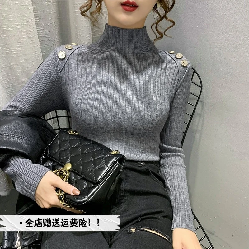 Sweater high sense semi high neck bottomed shirt women's new fall 2021 inner fit Pullover Sweater
Sweater high sense semi high neck bottomed shirt women's new fall 2021 inner fit Pullover Sweater
