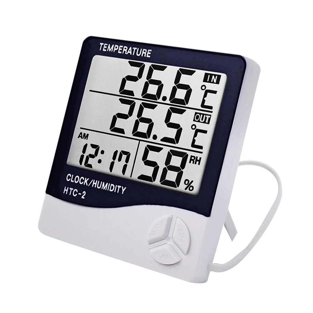 Weather Station HTC-2 Indoor Outdoor Thermometer Hygrometer Digital LCD C/F Temperature Humidity Meter Alarm Clock
Weather Station HTC-2 Indoor Outdoor Thermometer Hygrometer Digital LCD C/F Temperature Humidity Meter Alarm Clock