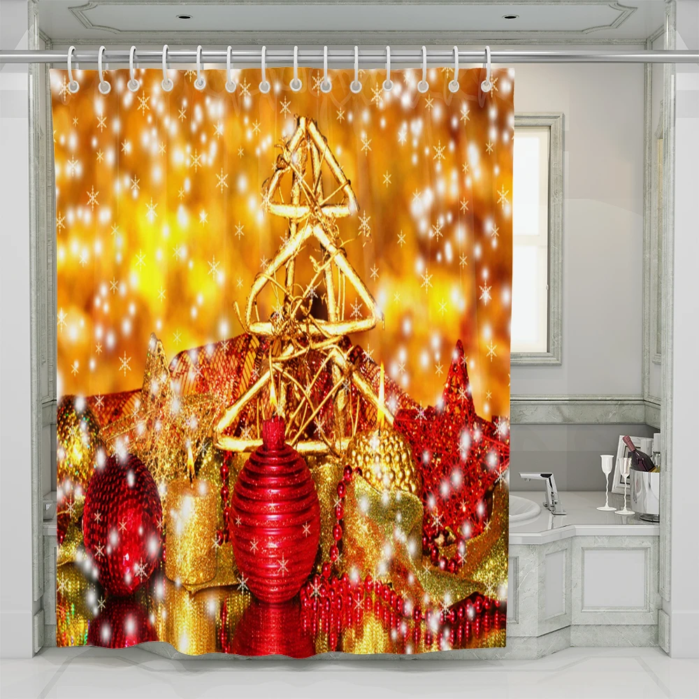 Shower Curtain 3D Waterproof Bathroom Brief Modern Nordic Christmas Golden Polyester Fabric Bath Curtain Home Decor Shower Set
Shower Curtain 3D Waterproof Bathroom Brief Modern Nordic Christmas Golden Polyester Fabric Bath Curtain Home Decor Shower Set