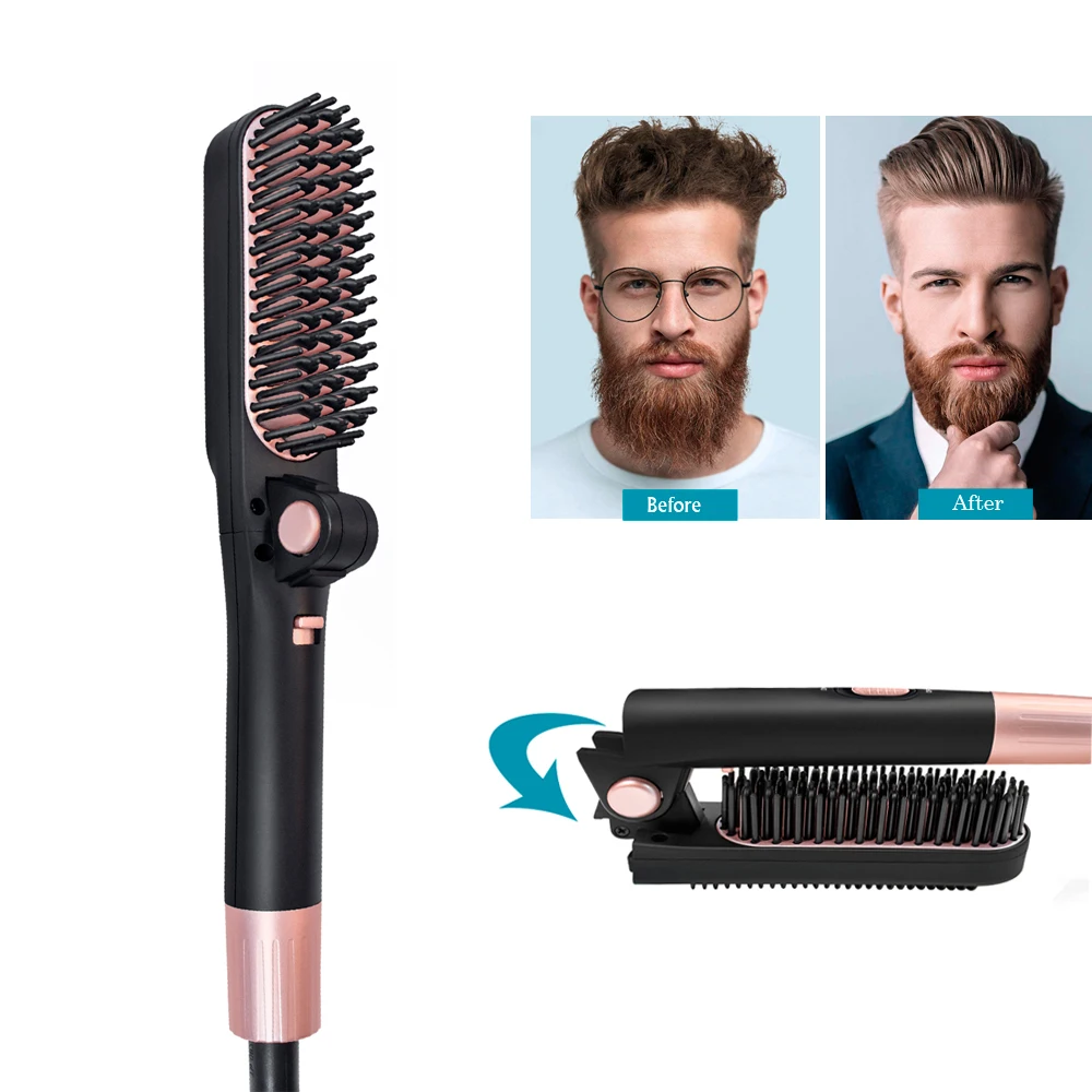 Folding Hair Straightening Iron Multifunctional Heated Beard Straighten Styler Brush Men Anti Static Hot Comb Hair Care Machine
Folding Hair Straightening Iron Multifunctional Heated Beard Straighten Styler Brush Men Anti Static Hot Comb Hair Care Machine
