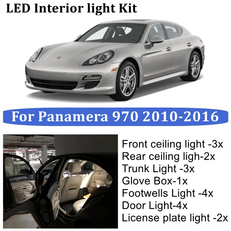19x Canbus Error free Car LED Interior light Kit For Porsche Boxster Panamera 970 2010-2016 Door Trunk Dome Map Light lamp
19x Canbus Error free Car LED Interior light Kit For Porsche Boxster Panamera 970 2010-2016 Door Trunk Dome Map Light lamp