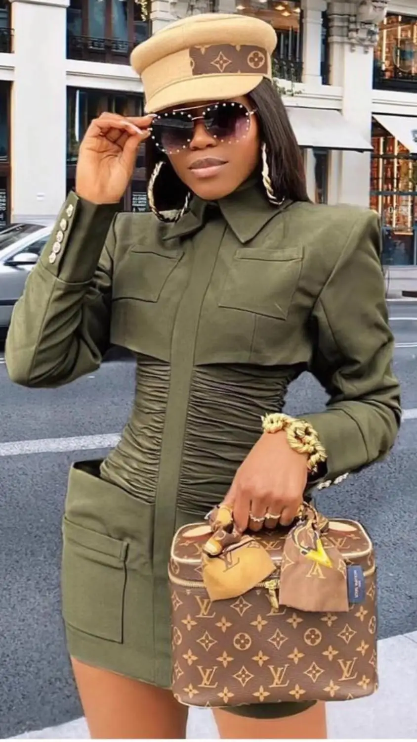 2020 Women Fashion Army Green Winter Dress Designer High Street Elegant Mini Evening Celebrity Party Dress Vestido
2020 Women Fashion Army Green Winter Dress Designer High Street Elegant Mini Evening Celebrity Party Dress Vestido