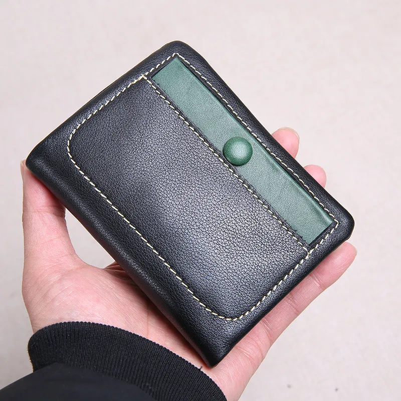 Fashion luxury Real leather men and women short hit color buckle handmade small wallet soft leather small fresh everyday wallet
Fashion luxury Real leather men and women short hit color buckle handmade small wallet soft leather small fresh everyday wallet