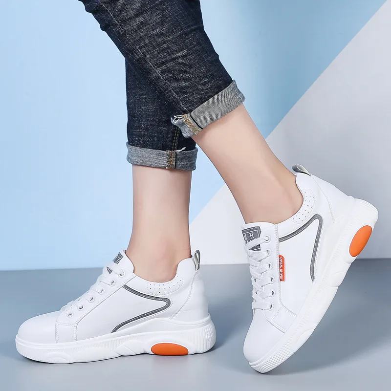 Inner Height Increase Leather Women Skateboard Shoes 2020 Fashion Small White Shoe Sports Platform Flat Sneaker Walking Trainers
Inner Height Increase Leather Women Skateboard Shoes 2020 Fashion Small White Shoe Sports Platform Flat Sneaker Walking Trainers