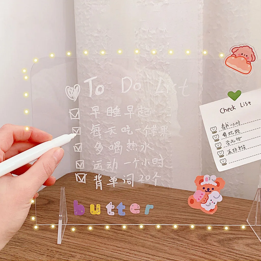 Transparent Acrylic Erasable Message Board 2 in 1 Multifunctional Phone Holder Writingboard Office School Stationery
Transparent Acrylic Erasable Message Board 2 in 1 Multifunctional Phone Holder Writingboard Office School Stationery