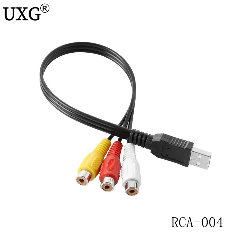 1pcs USB Male Plug To 3 RCA Female Adapter Audio Converter Video AV A/V Cable USB to RCA Cable for HDTV TV Television Wire Cord
1pcs USB Male Plug To 3 RCA Female Adapter Audio Converter Video AV A/V Cable USB to RCA Cable for HDTV TV Television Wire Cord